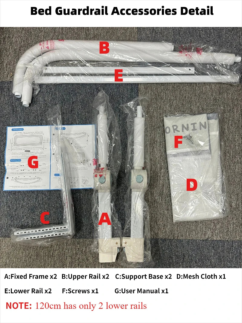 IMBABY Bed Guardrail Anti Fall Baby Safety Bed Barrier Portable Crib Cover Adjustable Bed Rail Guard Bedroom Crib Bumpers