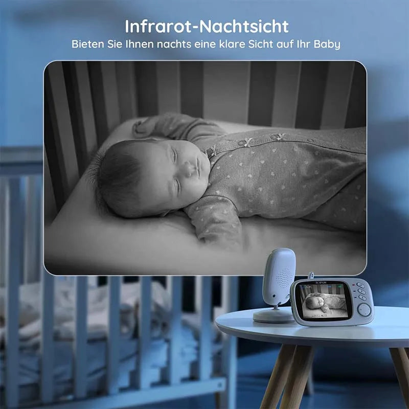 Boifun 3.2 Inch Digital LCD Screen Wireless Baby Monitor with Camera, Surveillance with VOX, Night Vision,Temperature Monitor