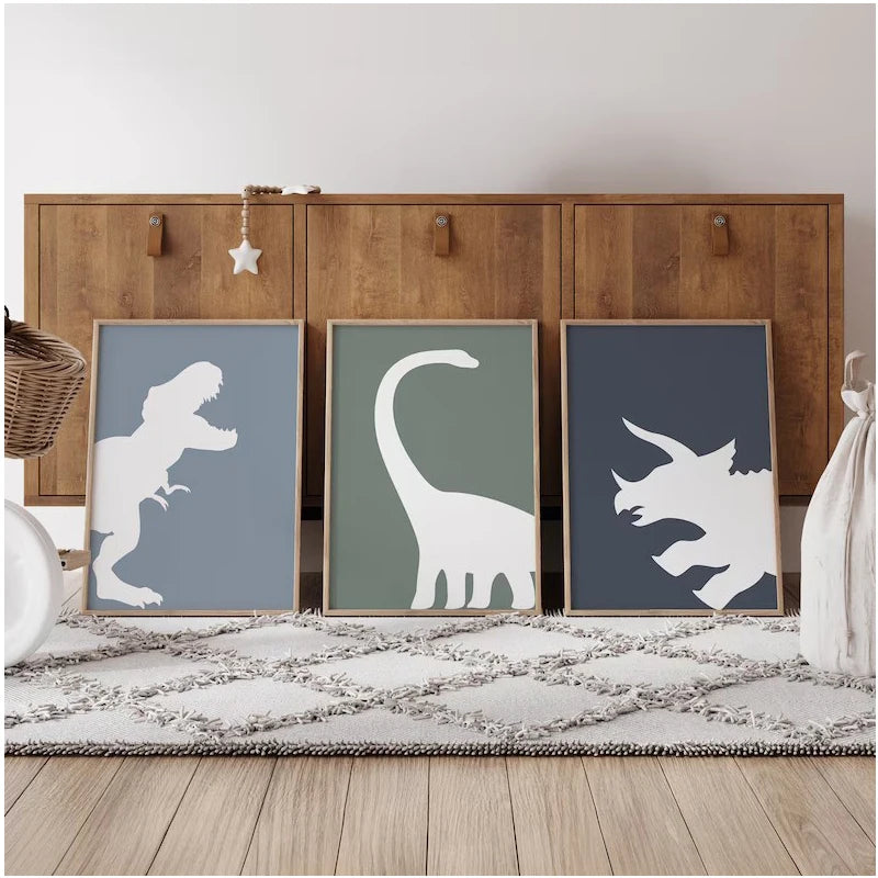Home Decor Tyrannosaurus Rex Poster Canvas Painting Interior Paintings Children's Bedroom Dinosaur Triceratops Living Room Decor