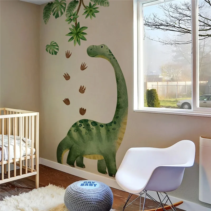 ABKP-Big Size Dinosaur Wallpaper For Boy Room Decor Cute Animal Dinosaur Wall Stickers Decoration Children's Room Mural Decal