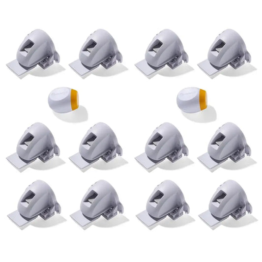 1st Adhesive Magnetic Cabinet Locks, Includes 12 Child Locks for Cabinets amp Drawers, 2 Keys, White