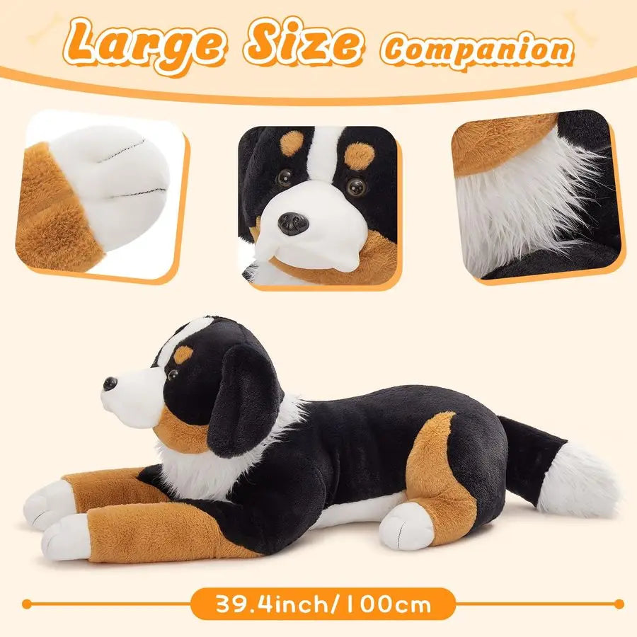 Giant Bernese Mountain Dog Stuffed Animal Plush Toy, Big Large Jumbo Soft Dog Hugging Pillow Toys, 39.3 Huge Size Cute Fluffy Pl
