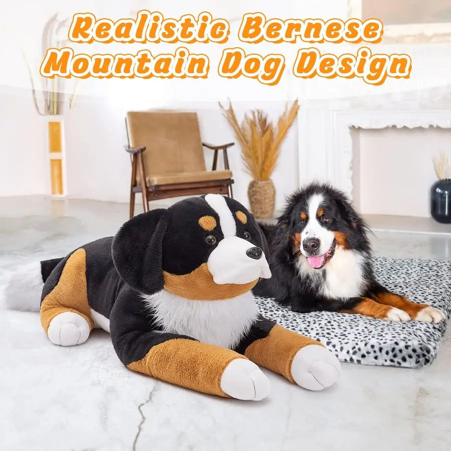 Giant Bernese Mountain Dog Stuffed Animal Plush Toy, Big Large Jumbo Soft Dog Hugging Pillow Toys, 39.3 Huge Size Cute Fluffy Pl