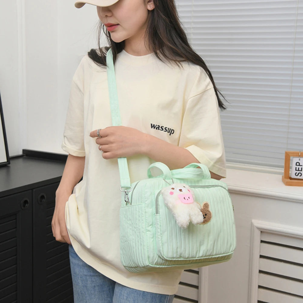 Baby Diaper Bags with Pendant Diaper Maternal Bag Portable Cute Cartoon Multi-function Large Capacity Nylon Organizer Travel Bag