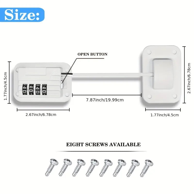 Refrigerator Fridge Freezer Door Lock With Password Proof For Kitchen Cabinets And Drawers