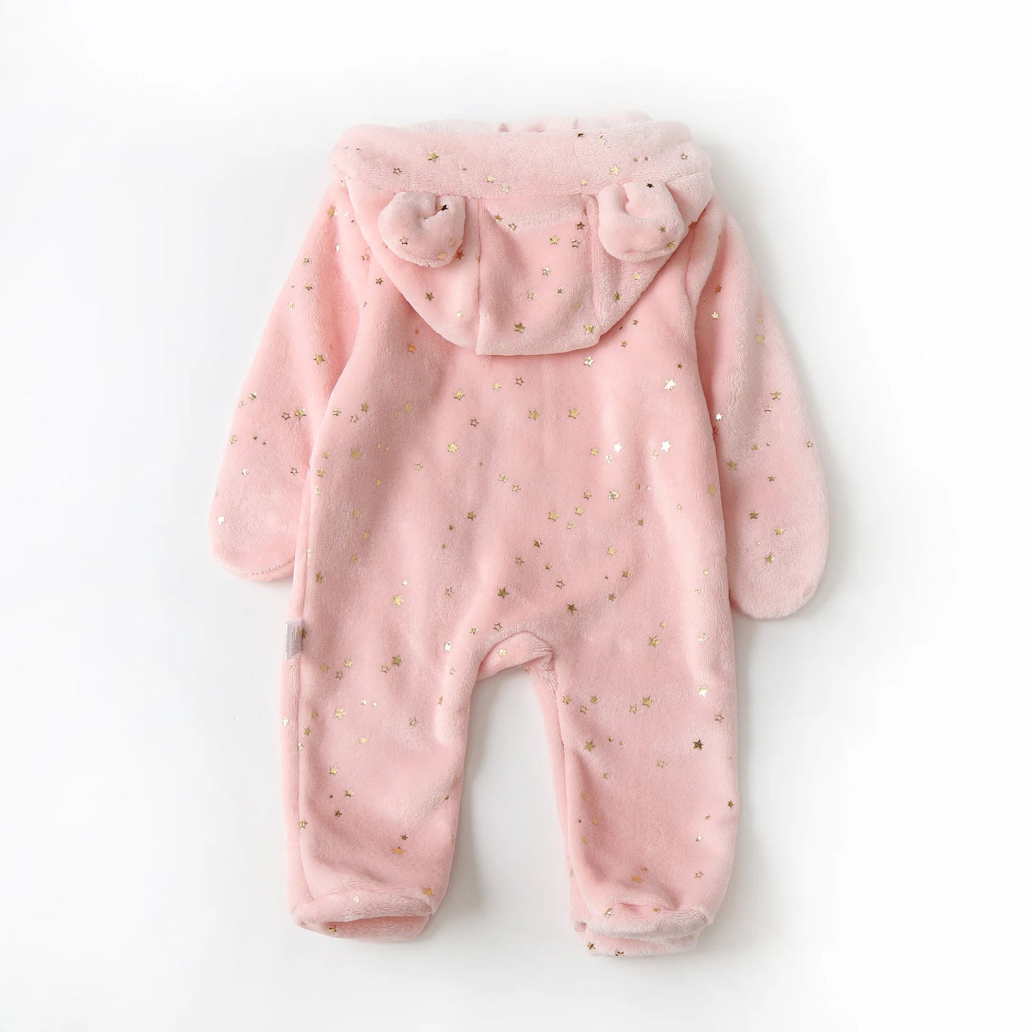 OLEKID 2025 Autumn Winter Newborn Baby overalls Plus Velvet Hooded Kids Baby Girl Rompers 0-1 Years Toddler Boy Jumpsuit Outfits