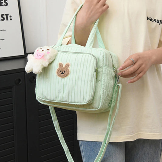 Baby Diaper Bags with Pendant Diaper Maternal Bag Portable Cute Cartoon Multi-function Large Capacity Nylon Organizer Travel Bag