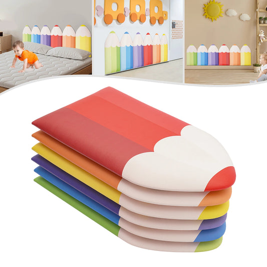 6 PCS Pencil Wall Stickers Anti-Collision Wall Padding for Kids Thickness 3cm Self-Adhesive Children's Room Wallpaper