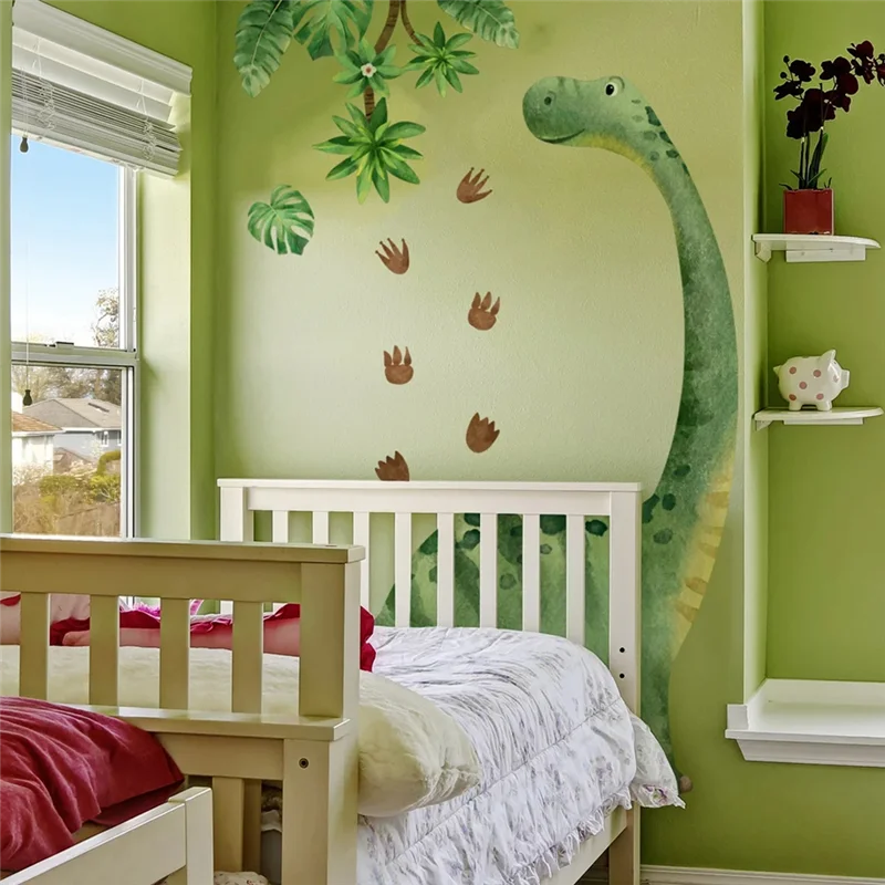 ABKP-Big Size Dinosaur Wallpaper For Boy Room Decor Cute Animal Dinosaur Wall Stickers Decoration Children's Room Mural Decal