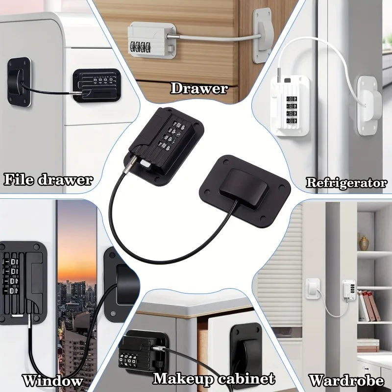 Refrigerator Fridge Freezer Door Lock With Password Proof For Kitchen Cabinets And Drawers