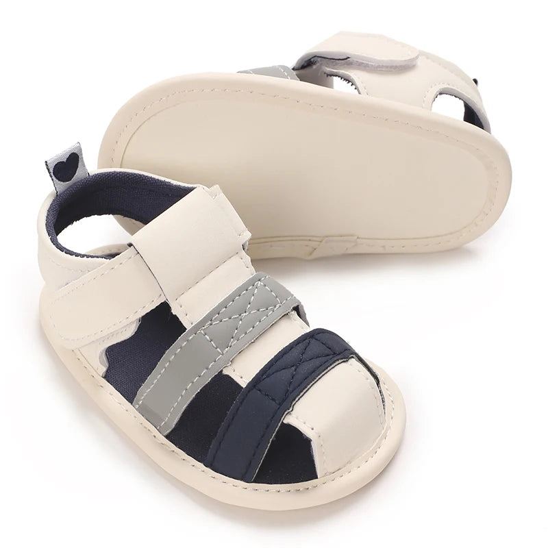 Summer Beach Sandals For Boys Korean Style 2024 Fashion Children Footwear PU Leather Anti-slippery Soft-soled Kid's Shoes