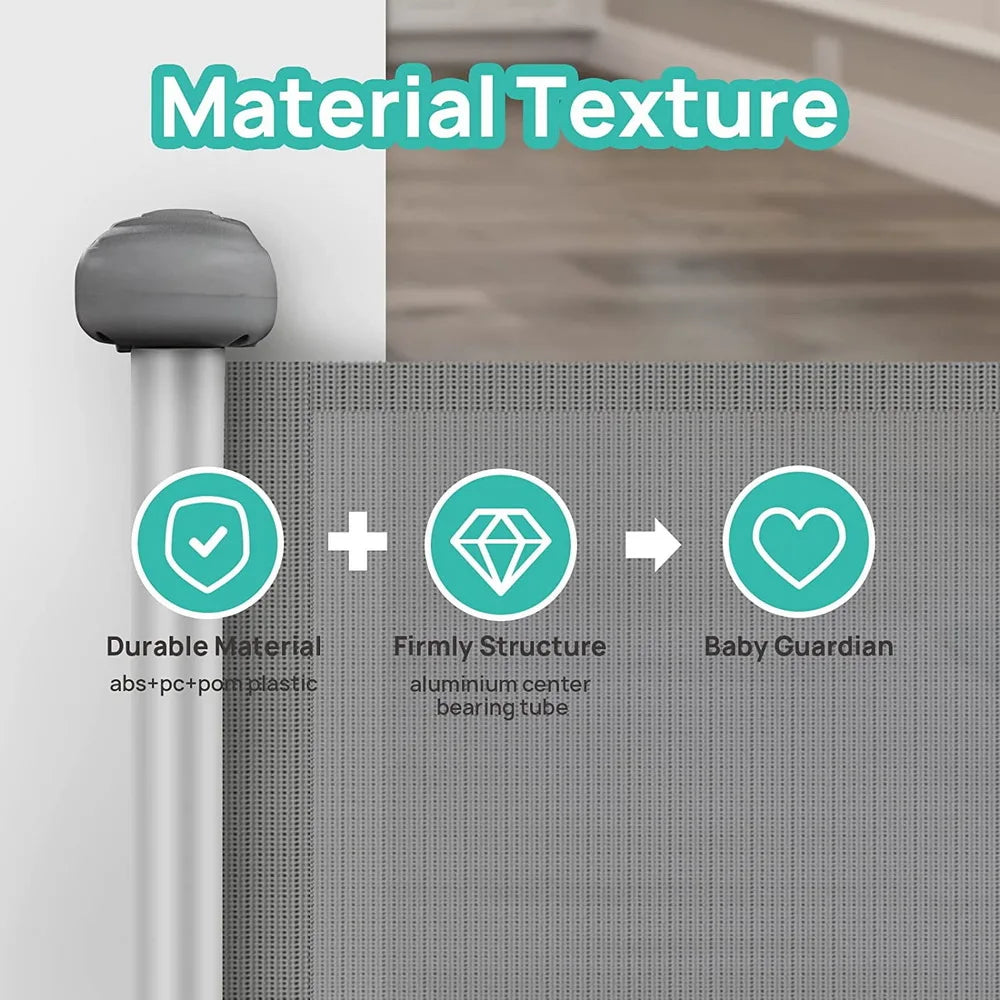 Retractable Baby Safe Doorways 71" Wide Baby Gate Child Safety Gate For Doorways Stairs Hallway Stairs Indoor Outdoor Pet Gate