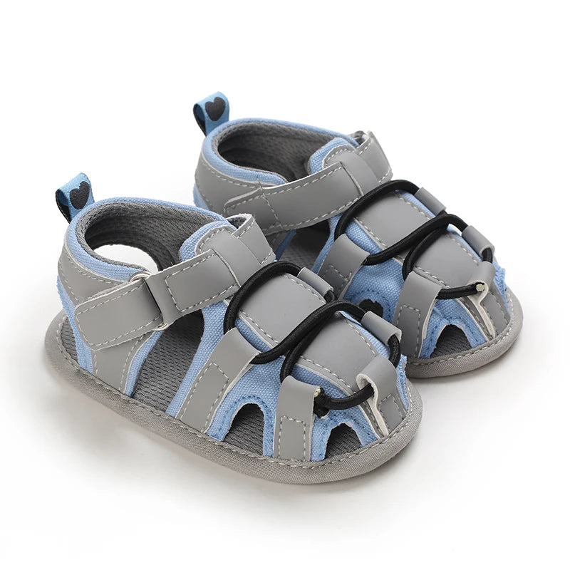 Summer Beach Sandals For Boys Korean Style 2024 Fashion Children Footwear PU Leather Anti-slippery Soft-soled Kid's Shoes