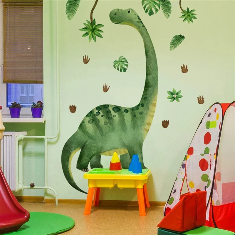 ABKP-Big Size Dinosaur Wallpaper For Boy Room Decor Cute Animal Dinosaur Wall Stickers Decoration Children's Room Mural Decal