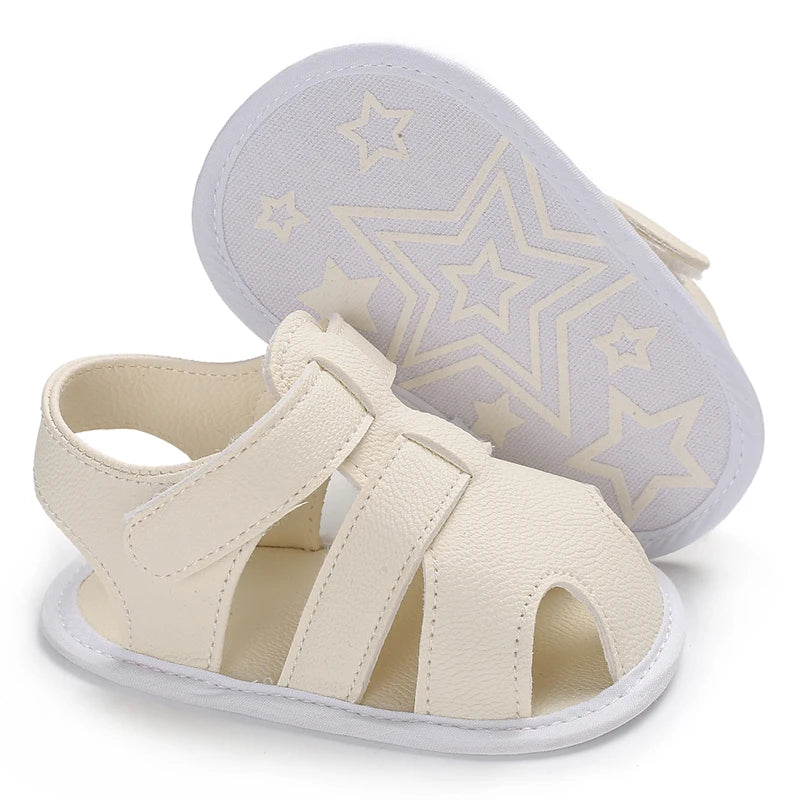 Summer Beach Sandals For Boys Korean Style 2024 Fashion Children Footwear PU Leather Anti-slippery Soft-soled Kid's Shoes