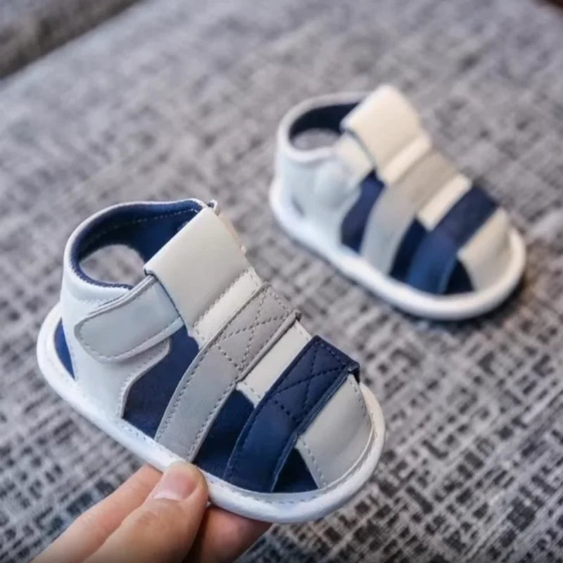 Summer Beach Sandals For Boys Korean Style 2024 Fashion Children Footwear PU Leather Anti-slippery Soft-soled Kid's Shoes